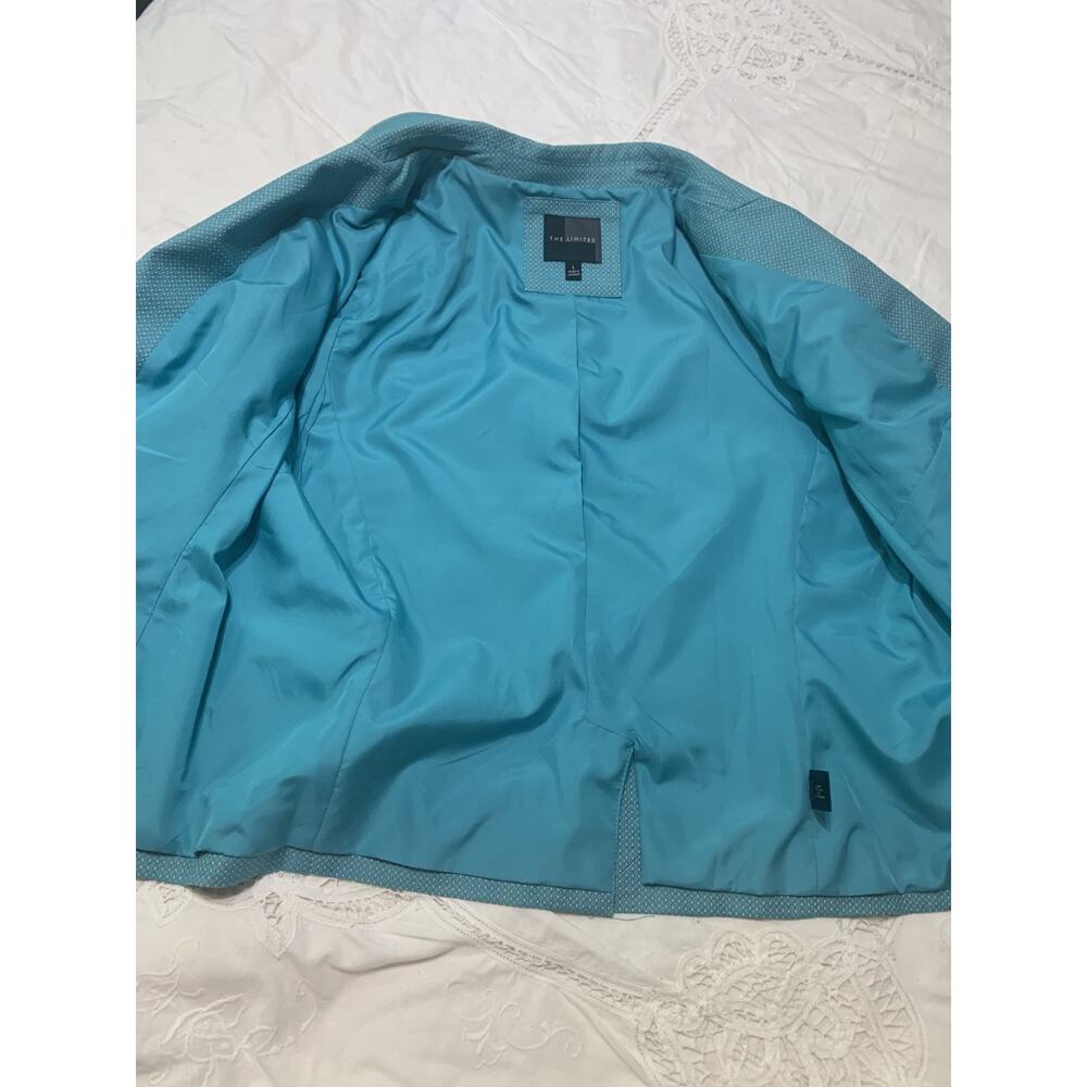 The Limited Baby Blue Women's Blazer Large Single Breasted Work Career Preppy - Picture 11 of 12
